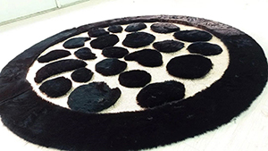 NEL-43 QUALITY REAL COW SKIN ROUND CARPET